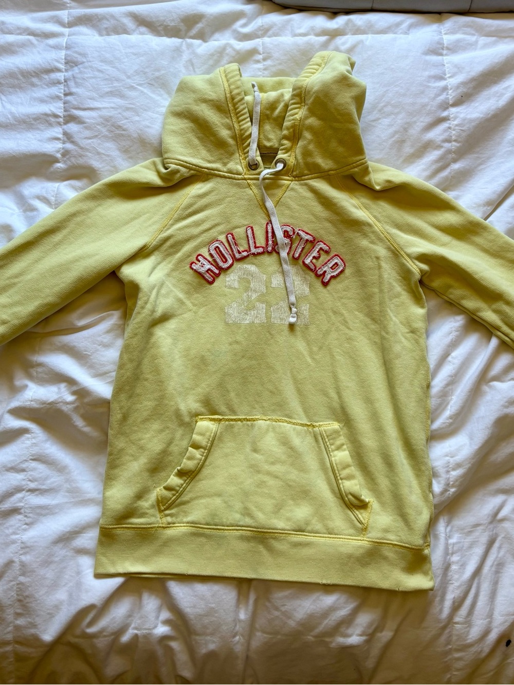 Hollister Yellow Pullover Hoodie with Logo